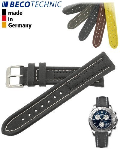 Beco Technic Watch Strap 20mm anthracite / steel