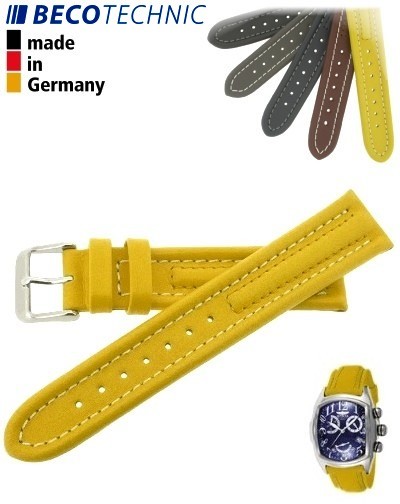 Beco Technic Watch Strap 22mm yellow / steel