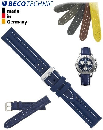 Beco Technic Watch Strap 20mm blue / steel