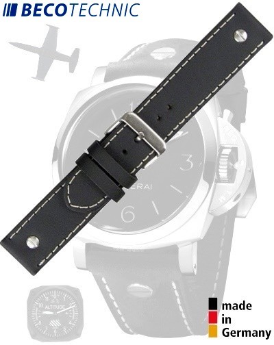 Beco Technic CHRONO Watch Strap 22mm black