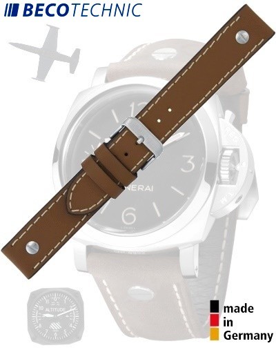 Beco Technic CHRONO Watch Strap 22mm light brown