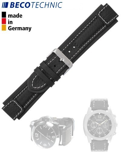 Beco Technic watch strap Terrasco calf 20 mm black