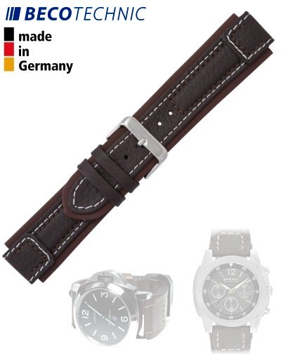 Beco Technic watch strap Terrasco calf 18 mm brown