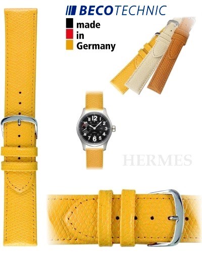 Beco Technic watch strap HERMES yellow 20mm steel