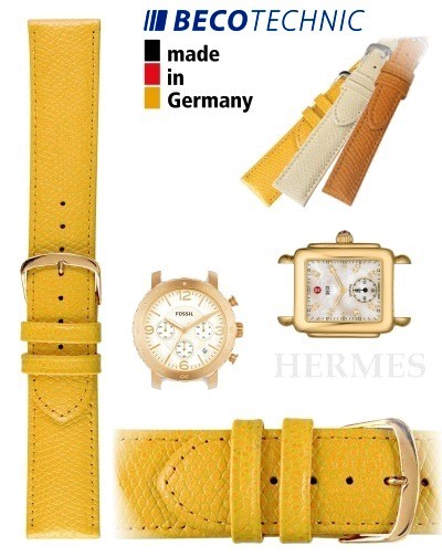 Beco Technic watch strap HERMES yellow 20mm golden
