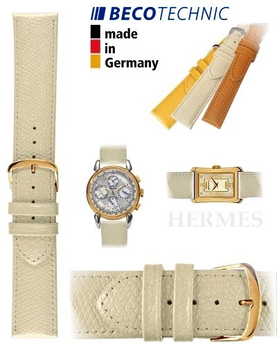 Beco Technic watch strap HERMES creme 20mm golden