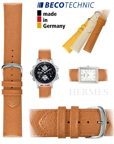 Beco Technic watch strap HERMES honey 22mm steel
