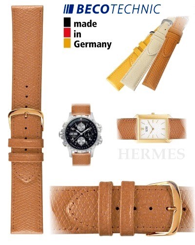 Beco Technic watch strap HERMES honey 22mm golden