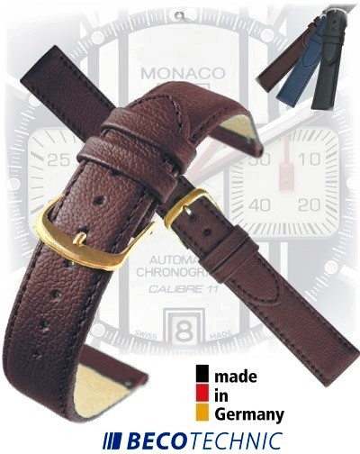 Leather watch strap NAPPA natural brown 20mm gold