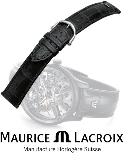 Maurice Lacroix watchstrap LOUISIANA black / steel 18