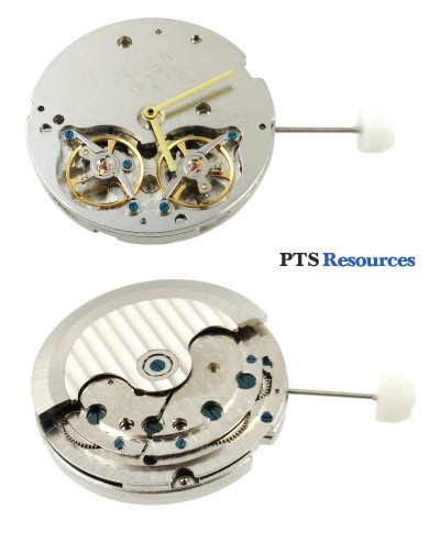Mechanical watch movement PTS S 01 dual balance spring Watch