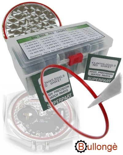 Red watch case gaskets BULLONGE DUOFIL HQ XL similar Sansfil watch O Rings