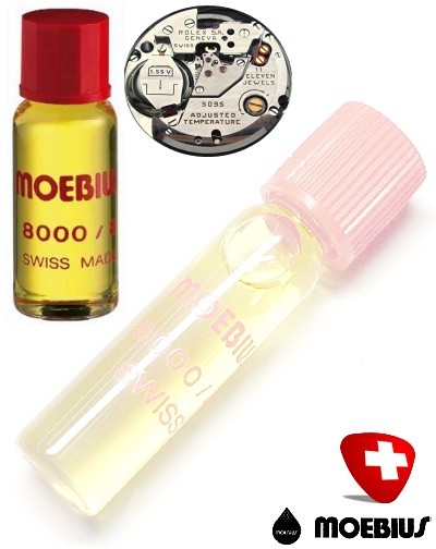Swiss made Moebius 8000 universal watch oil for lubricating watch