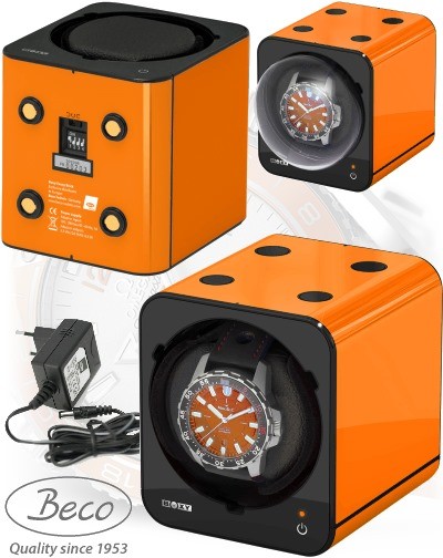 BOXY FANCY BRICK watch winder ORANGE PRO1 by Beco Technic