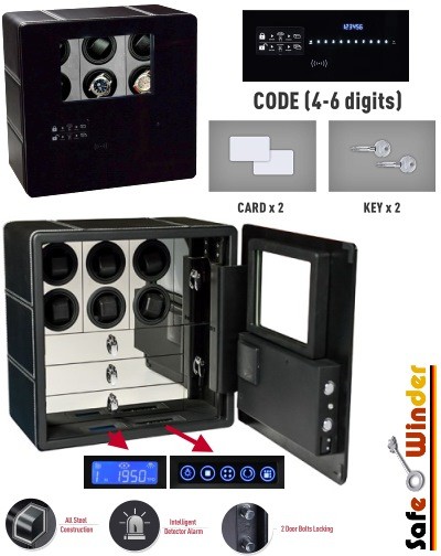 Safewinder PRESTIGE X6 high quality safe box 6 watch winder