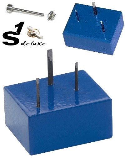 Double ended watch screw removing tool block