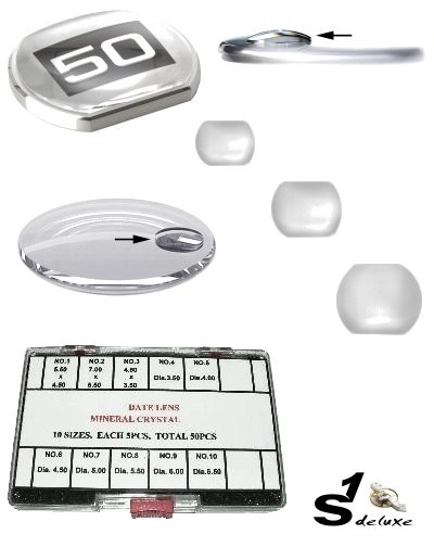 Set of 50 Watch Crystal Glass Date Magnifiers