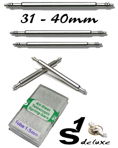 Set of extra long double-flange spring bars 31 - 40mm