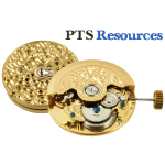 Automatic watch movement PTS 2624-B gold plated