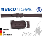 Leather watch strap Beco Technic POLO dark brown 8 mm steel